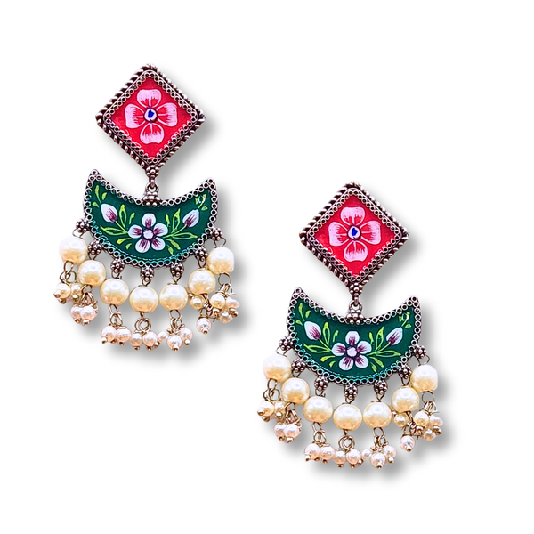 Mandira Silver Meenakari Chandballi