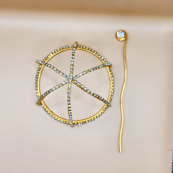 Rhinestone Hair Bun Cage Accessory